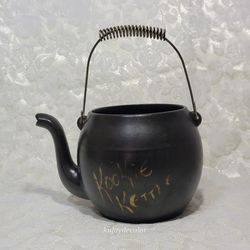 Vintage McCoy Pottery Kookie Kettle Black Ceramic Cookie Jar Canister McCoy USA