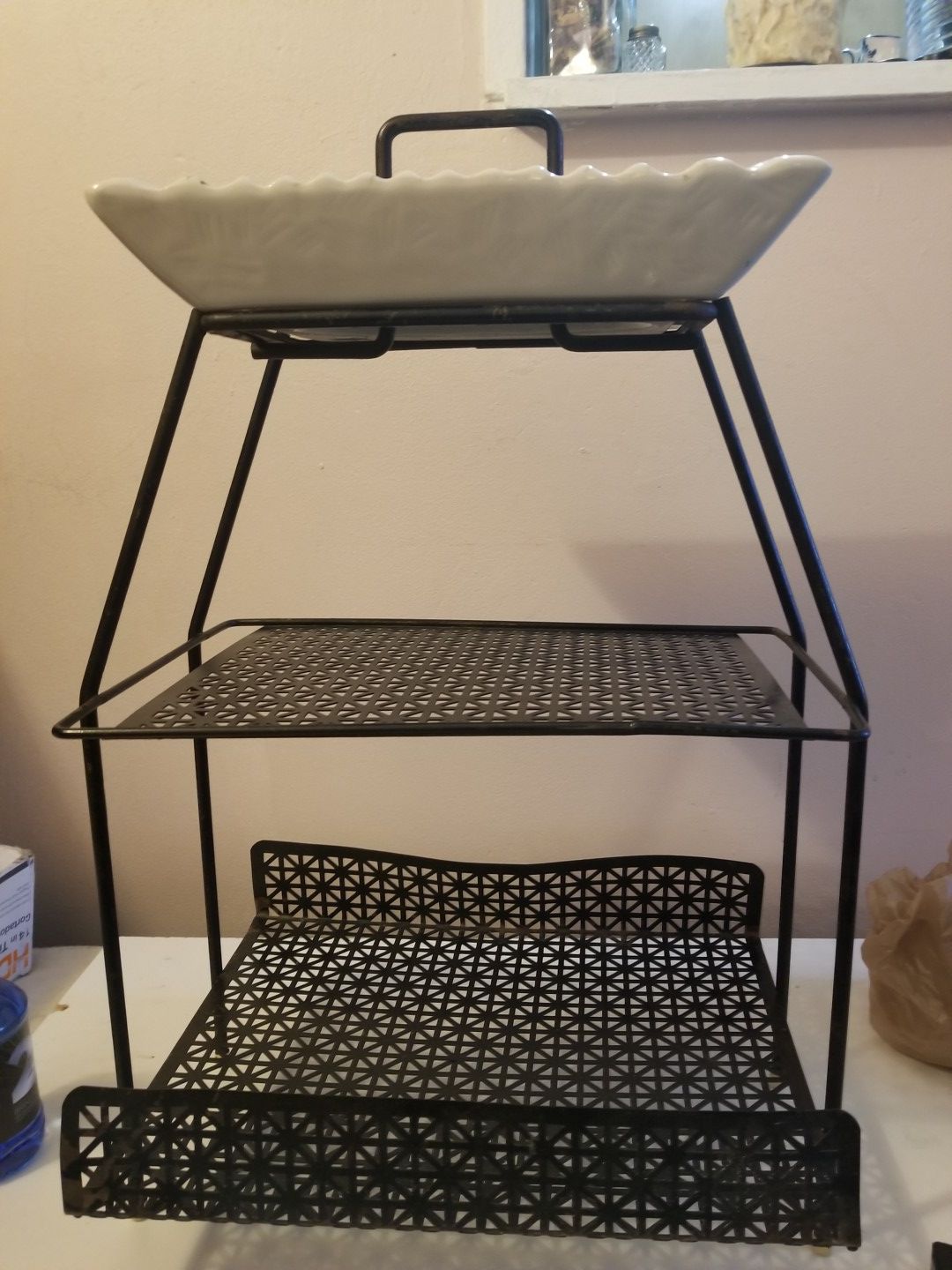 Vintage ashtray stand amd magazine rack