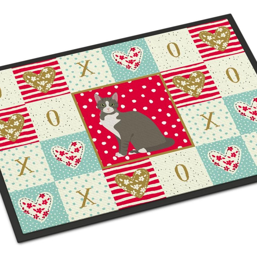 Caroline's Treasures CK5743MAT Brazilian Shorthair Cat Love Indoor or Outdoor Mat 18x27, 18H X 27W, multicolor
