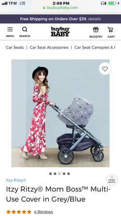 $15 Baby Itzy Ritzy Black and Grey Multi Use Cover