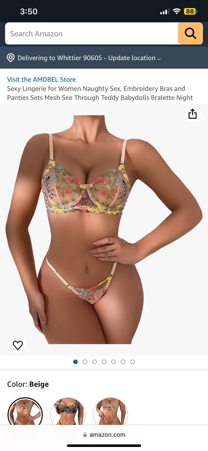 Vibrant Floral Embroidery, Underwire, Thong, Thigh Straps, Lingerie Set
