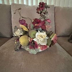 Floral Centerpiece w/ Artificial Fruit – Home Décor