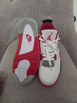 Air Jordan 4 Red White Sneakers