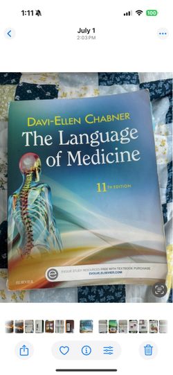 The Language of Medicine 11th Edition ISBN: 978-0-(contact info removed)1-3– Davi-Ellen Chabner Textbook