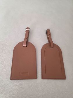Levenger Leather Luggage Tag Tan Color - Set Of 2
