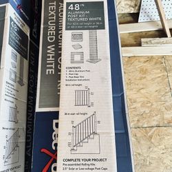 Deckorators 3-in x 3-in x 4-ft Textured White Aluminum Deck Post