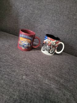 Harley Davidson and American Flag Motorcycle Mugs