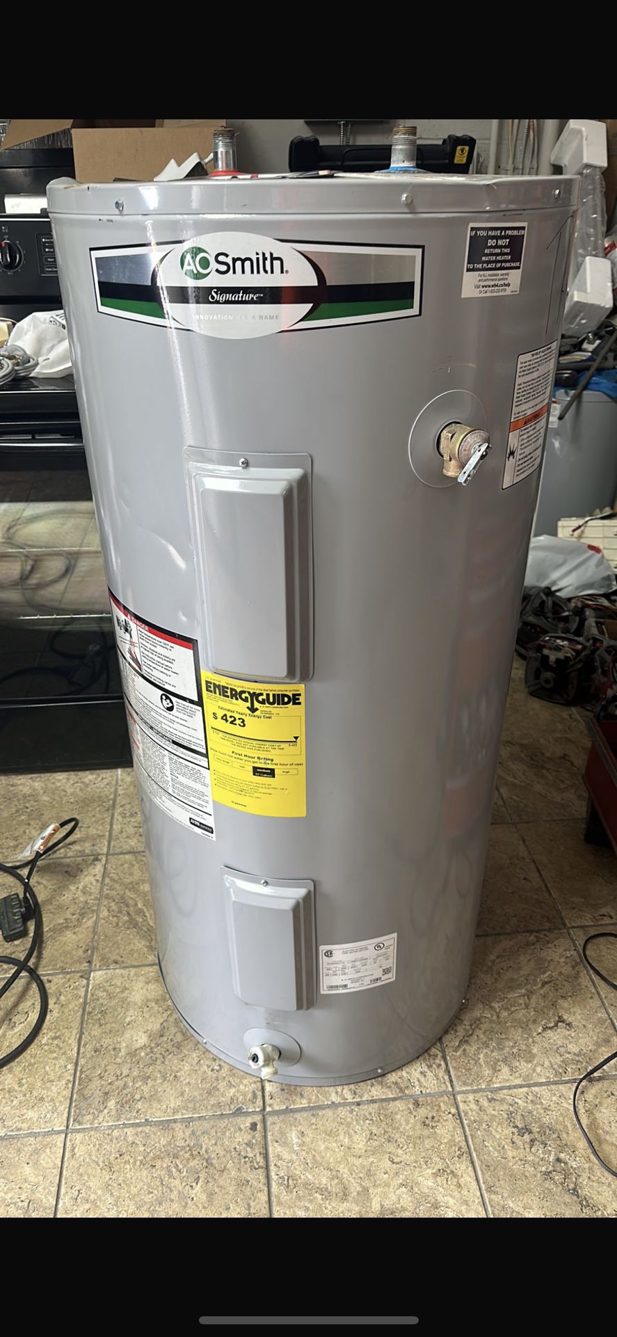 AO Smith 50-gallon electric water heater- 240 Volt