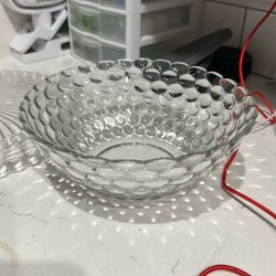 Bubble Clear Glass Serving Bowl