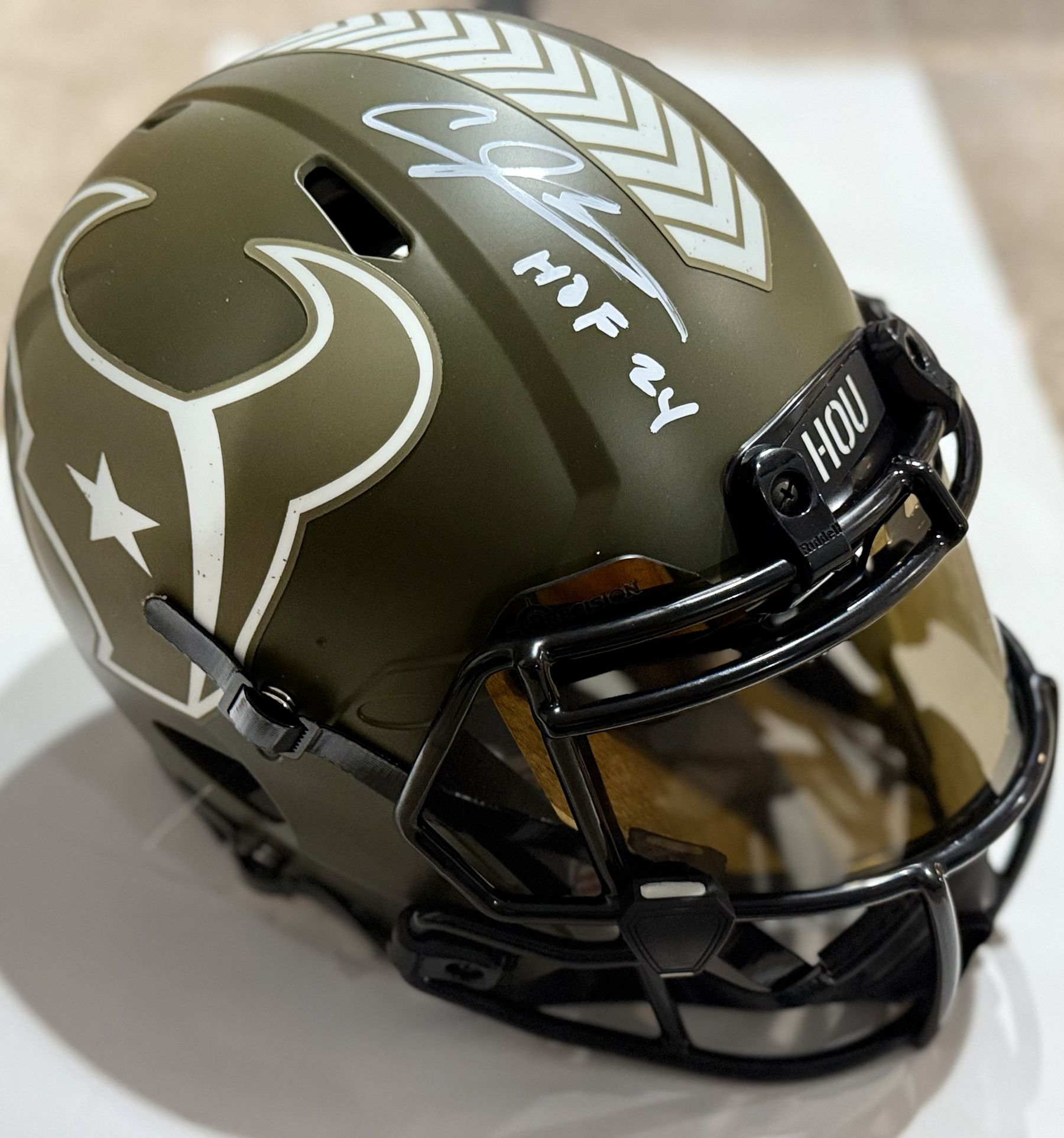 Andre Johnson Autographed NFL Full Sized Authentic Houston Texans Helmet JSA COA