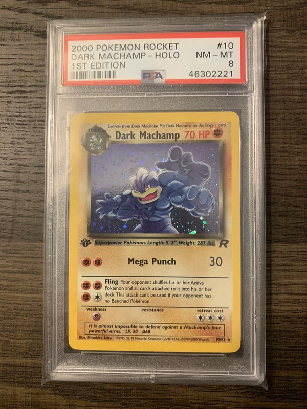 Dark Machamp 1st edition Rocket holo NM PSA 8! for Sale in San Diego