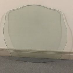 SMOOTH, Small (24"square x .25"thick), Heavy (approx. 20 lbs.), Wavy-Edge Glass TABLETOP - price as posted is firm.