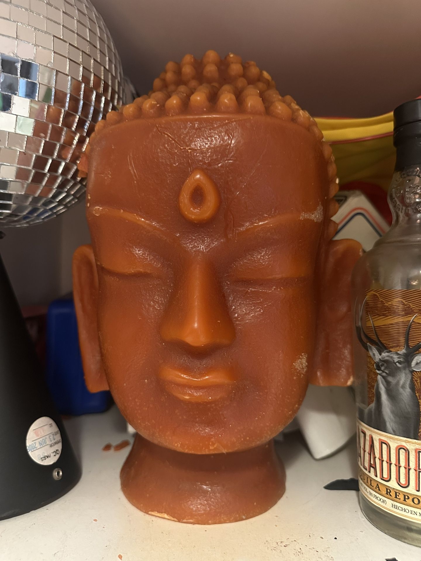 Huge Buddha Wax Candle Head Life-size Heavy Beautiful
