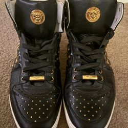 Versace Black Leather Hightop