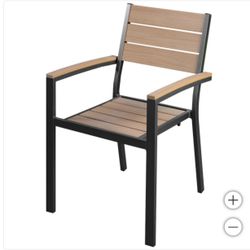 SunVilla Newport Stackable Patio Chair, Faux Wood