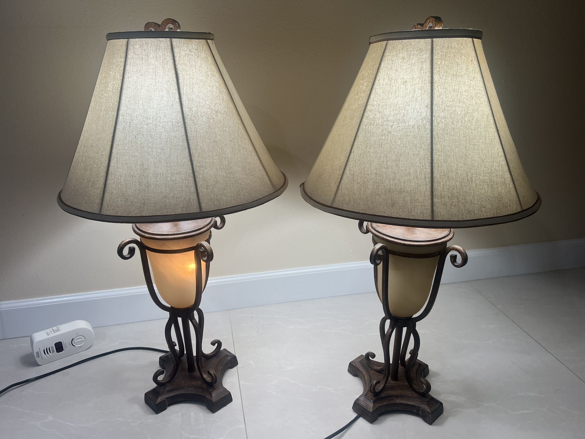 Nightstand Lamps, Pair, Old school Antique