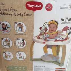 Tiny Love 5-in-1 Deluxe Stationary Activity Center - Boho: Adjustable Height, 360-Degree Swivel, Plays Music