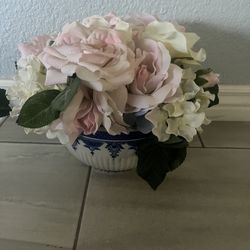 Floral Arrangement In Ceramic Vase