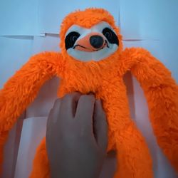 Bright Orange Sloth Plush