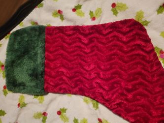 Red and Green Velvet Christmas Stocking