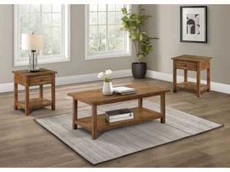 Payne Brown 3-piece Coffee and 1-drawer End Table Set