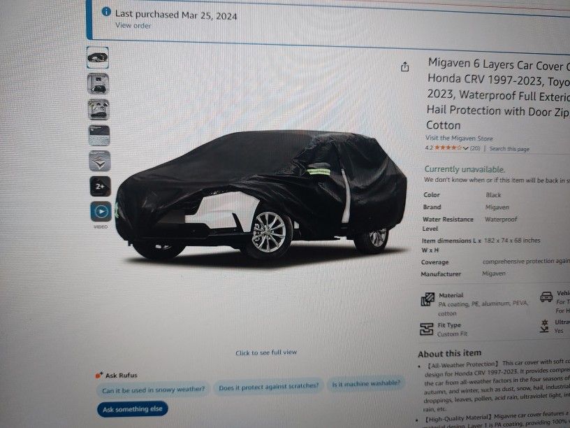 Car Cover For Honda CRV 1997 To 2023 Models