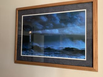 XL Framed Lighthouse, Wall Art