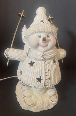 Lighted Skiing Snowman