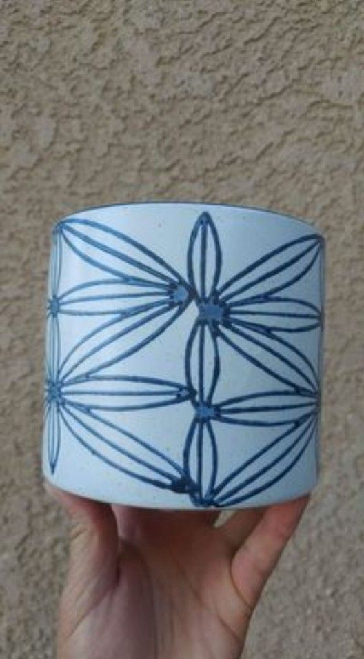 6"inches Blue Ceramic Pot $5