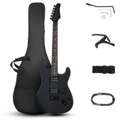 NEW IN BOX - Ktaxon 39 Inch Electric Guitar, Full Size Solid Body H-H Pickups 6 Strings Beginner Guitar Kit With Upgrade Cable & Guitar Capo, Tremolo 
