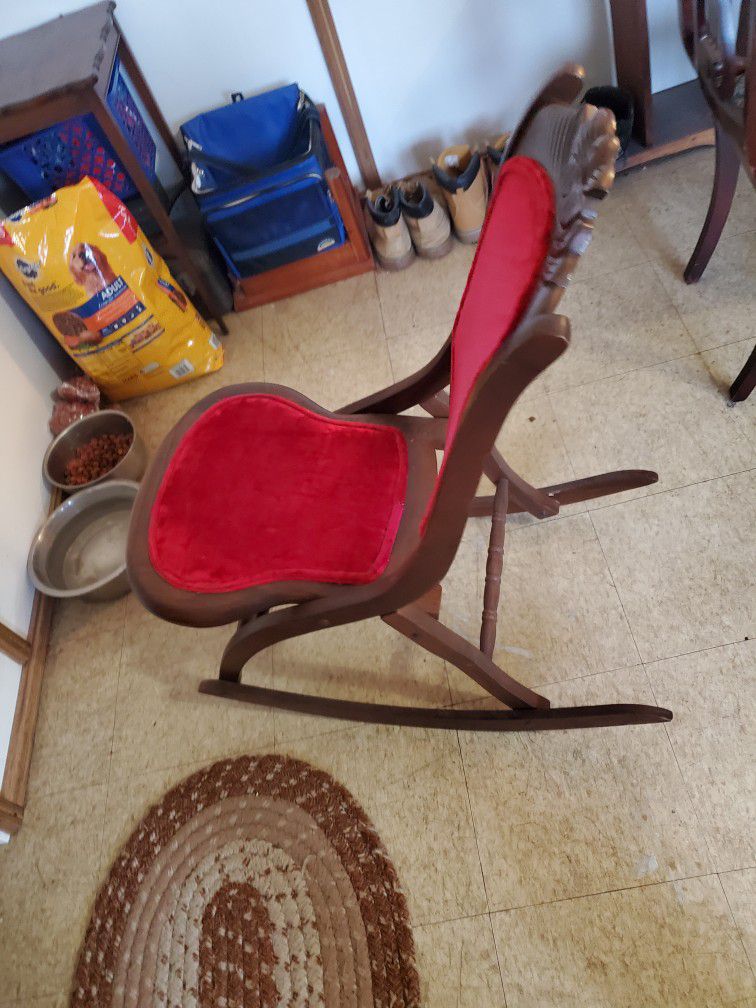 Vintage Red Velvet Fold Up Chair Brand New