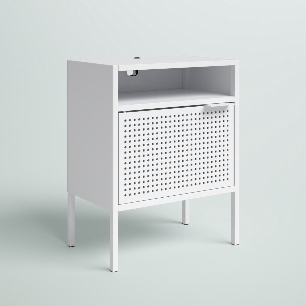 Metal Nightstand With Charging Port