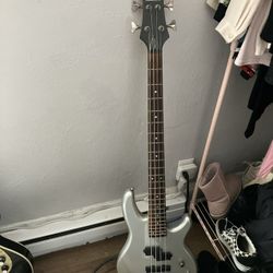 Grey Schecter Bass Guitar 