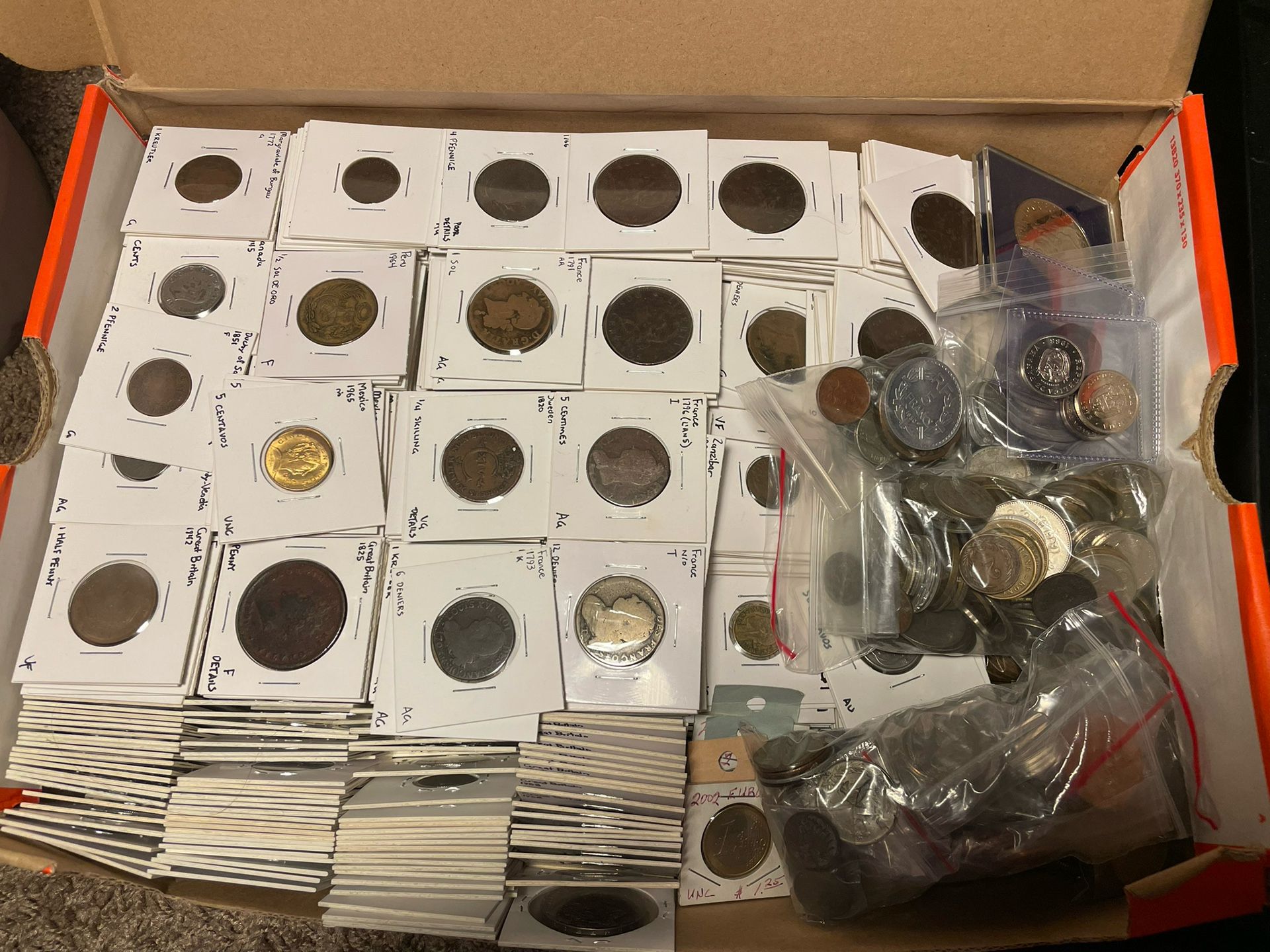 Huge Lot Of Mixed World Coins Foreign Rare Currency 1000s Of Coins 