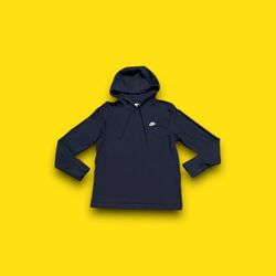 Nike sportswear club fleece pullover hoodie navy blue men’s small 