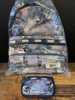 LeSportsac x Disney Mickey Paradise Mini Backpack & Pouch Japan Exclusive. NEW