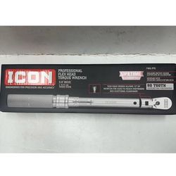 ICON 3/8 in. Drive, 5 to 75 ft-lb Professional Flex-Head Click Torque Wrench