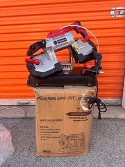PowerSmart Portable Band Saw, 10A Variable Speed, 5" Cutting Capacity 0°-45° adjustable angle with detachable base, 6-speed adjustment
