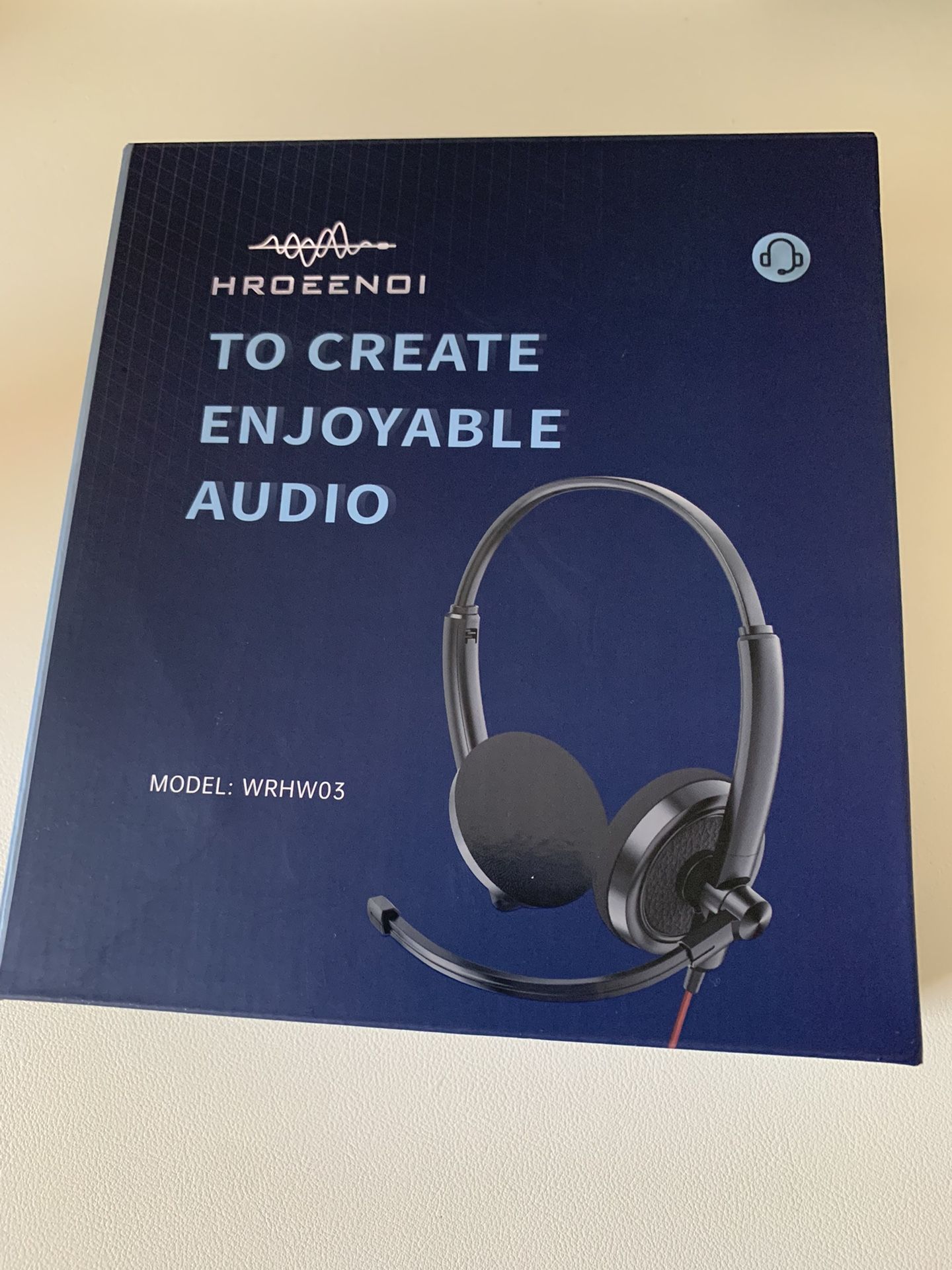 HROEENOI USB Headset w/ Noise Cancellation Mic