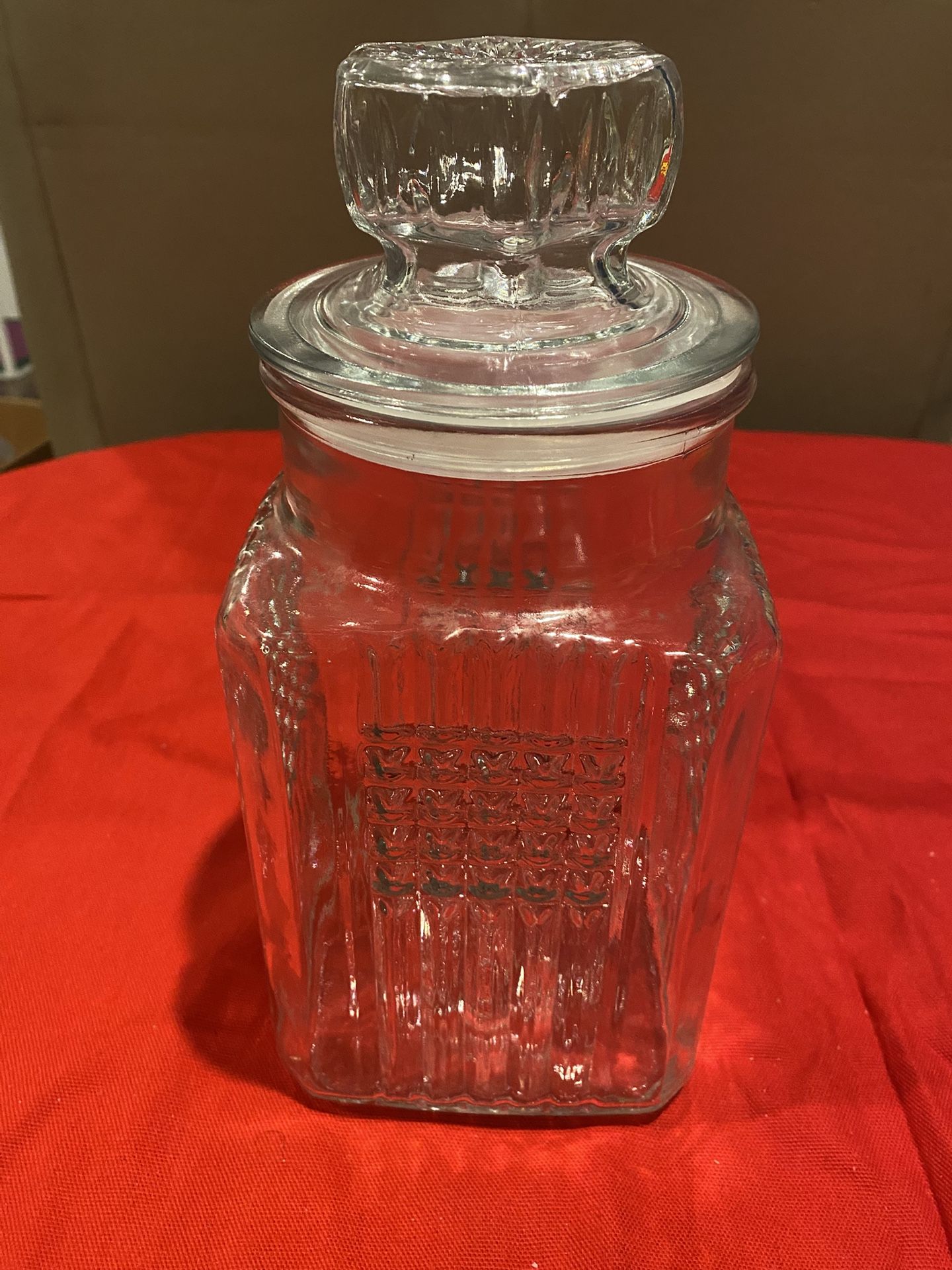 Vintage Square Koeze’s 1984 Apothecary Candy Jar With Lid Tight Seal 