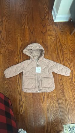 Kids Zara Pink Quilted Hooded Jacket
