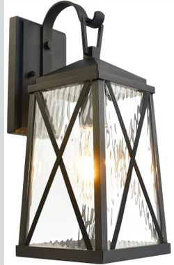 Outside Wall Lantern, 17 Inch Black Large Outdoor Sconce Lights, Waterproof Outdoor Wall Lamps, Front Porch Light Fixtures for House Door, Entryway, G