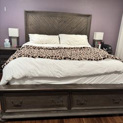 Cal. King Bed frame Matching Set 