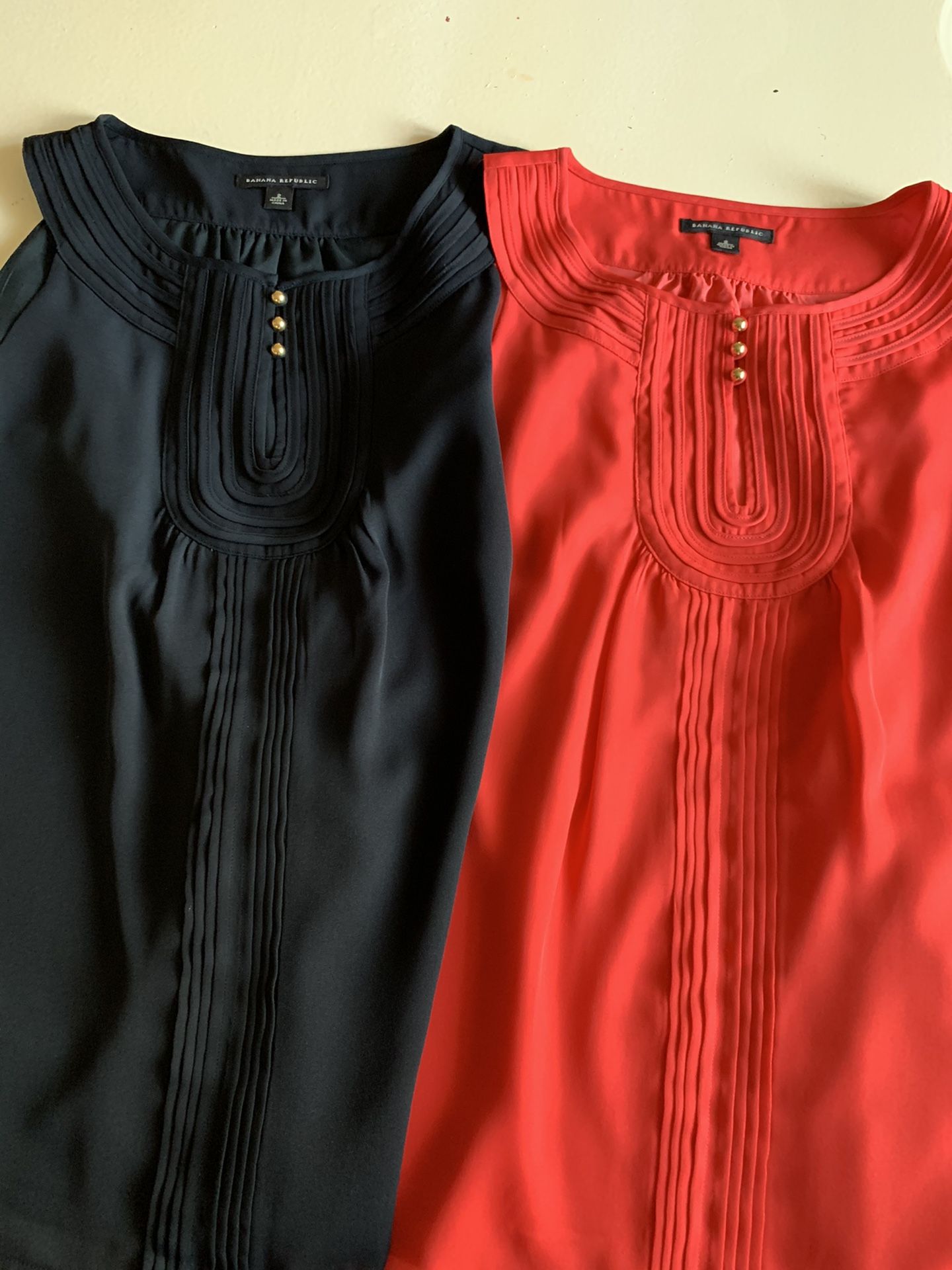 Two Sleeveless Blouses Size 2