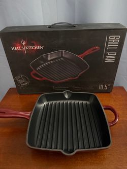 Hell's Kitchen 10.5-inch cast iron grill pan