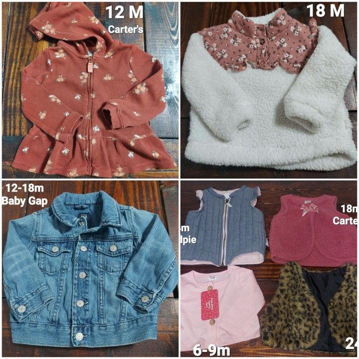 BABY GIRL SWEATERS, JACKET, & VESTS (SUÉTERES PARA NIÑA BEBE)