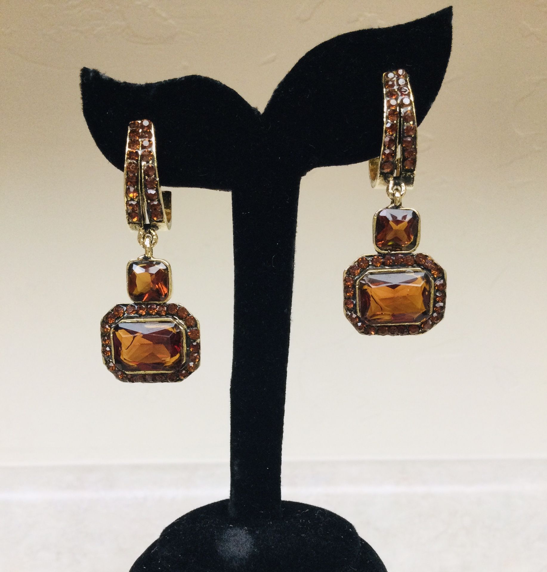 Brown Stone Earrings, Stunning