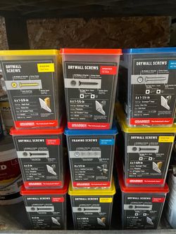 Drywall screws. $10 each box