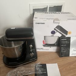 NEW OPEN BOX 6 SPEED STANDING MIXER.  🍵🧉.  STAINLESS STEEL BOWL.  TILTING HEAD.  LOCK IN ROTATING BASE.  2 ATTACHMENTS. $75 + SHIPPING. NOW  $25🔥