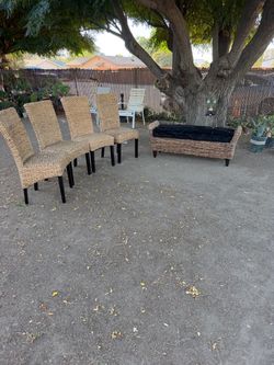Chairs and bench